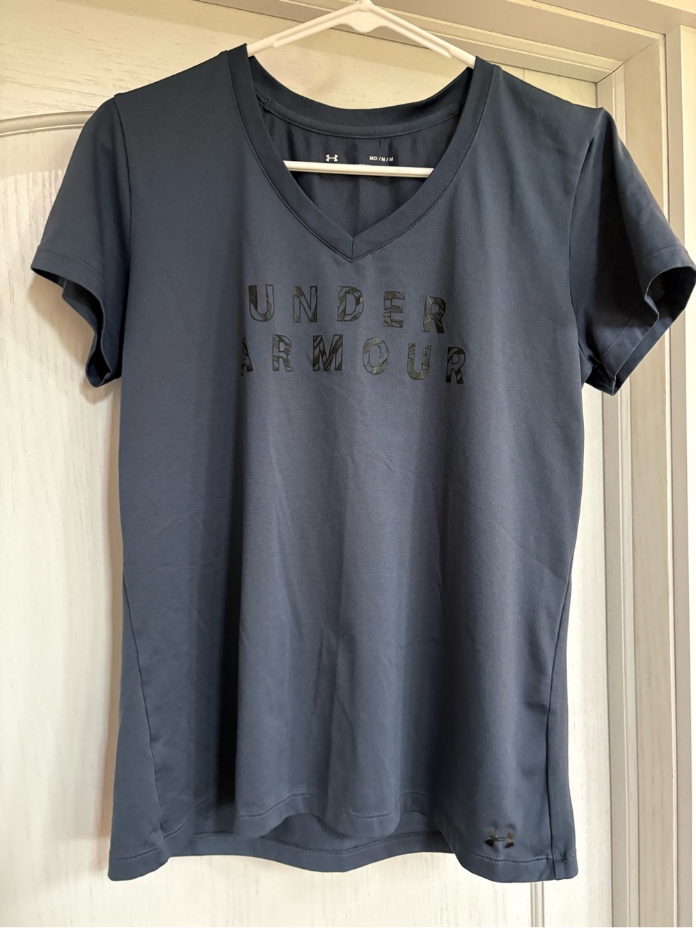 Under Armour Women's Charcoal V-Neck Logo Tee